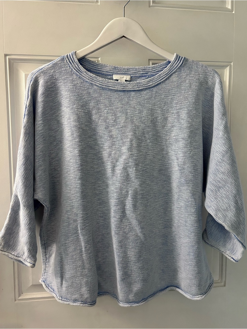 J. Jill Light Blue Relaxed Knit Pullover Top